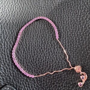 Bracelet 925 sterling silver amethyst rose gold